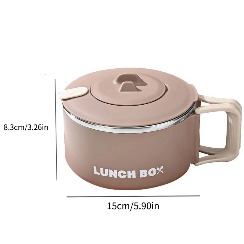 304 Stainless Steel Instant Noodles Ramen Bowl With Lid Fruit Salad Rice Soup Bowl Kitchen Tableware Large Capacity Lunch Box
