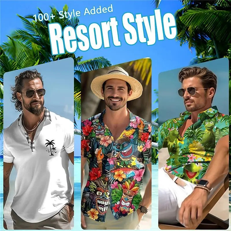 Ethnic Style Men's Shirts Cashew Flower Print Sleeveless Lapel Tops Hawaiian Shirt For Men Casual Vintage Oversized Men Clothing