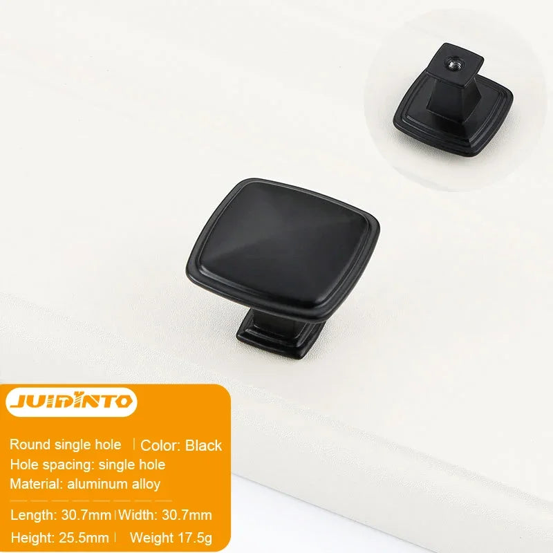 JUIDINTO 1pc Aluminium Cabinet Handle Pulls Black Handle 96-320mm Kitchen Drawer Handle for Furniture Wardrobe Closet