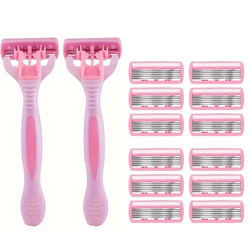 Women's 6-layer safety razor blade for facial/leg/armpit/bikini line beauty hair removal shaver