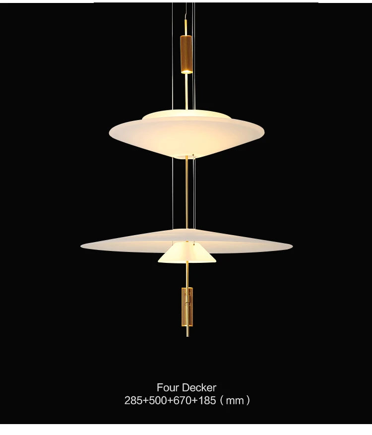 Postmodern LED Pendant Lamp Flying Saucer Indoor Decor Acrylic Chandelier Dining Table Bar Living Room Kitchen UFO Hanging Light