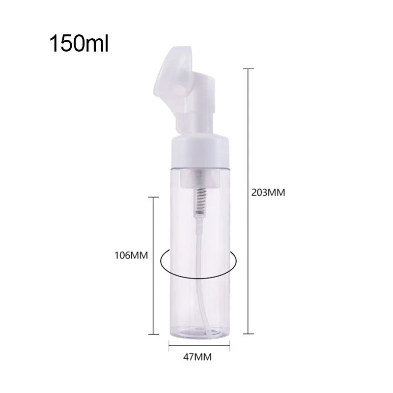 Soap Foaming Bottle Facial Cleanser Foam Maker Bottle with Silicone Clean Brush Portable Facewashing Mousse Foam Bottles