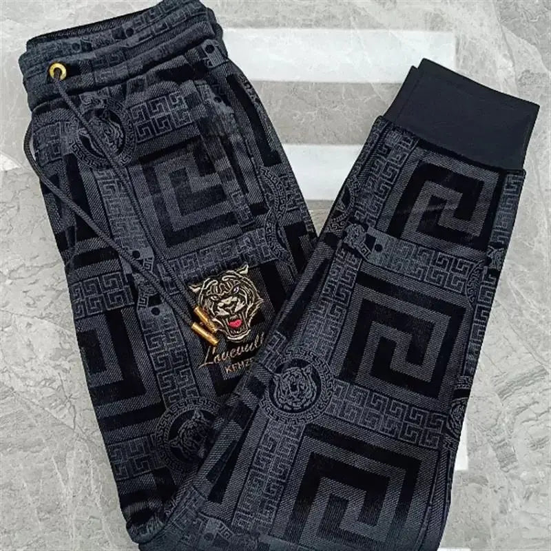 New Harem Pants with Tiger Embroidery for Men Autumn and Winter Sweatpants Men Clothing baggy Joggers Streetwear Track Pants