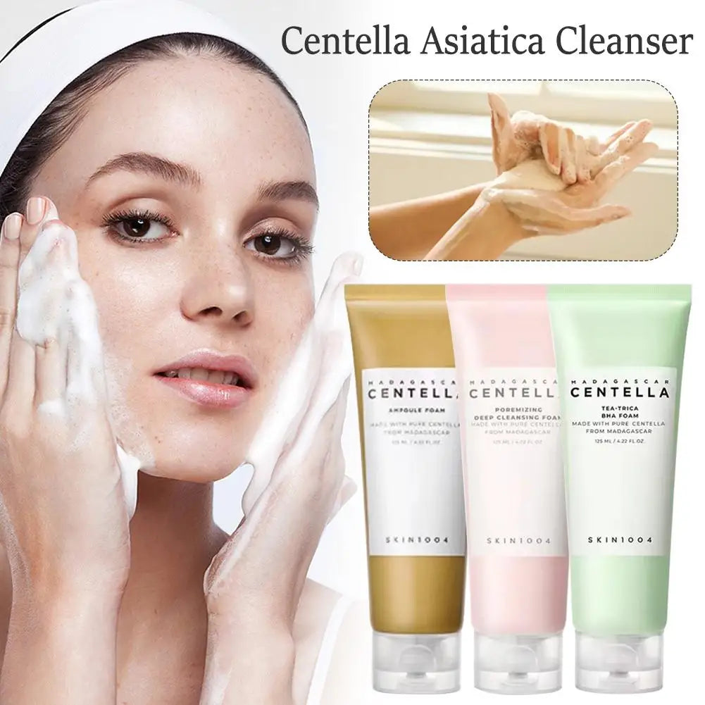 Centella Asiatica Deep Cleansing Foam,Facial Cleanser, Oil Control Soothing Lotion,Remove Pore,Mild Exfoliating Skincare Product