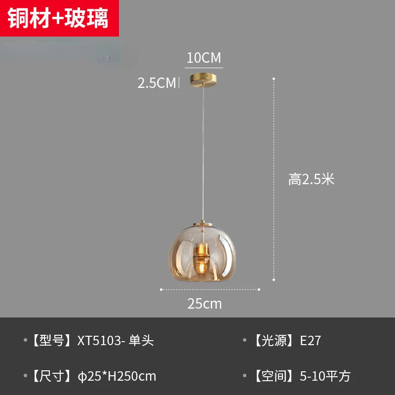 Nordic Restaurant Chandelier Lustre Pendant Lights Minimalist Coffee Shop Dining Kitchen Hanging Lamp Bar Bedroom Bedside Lamp