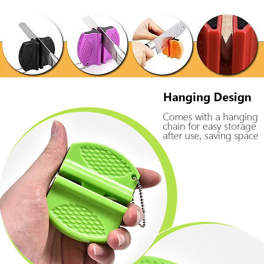 Mini Dual-sided Knife Sharpener, Portable Outdoor and Kitchen Tool for Quick Knife Sharpening