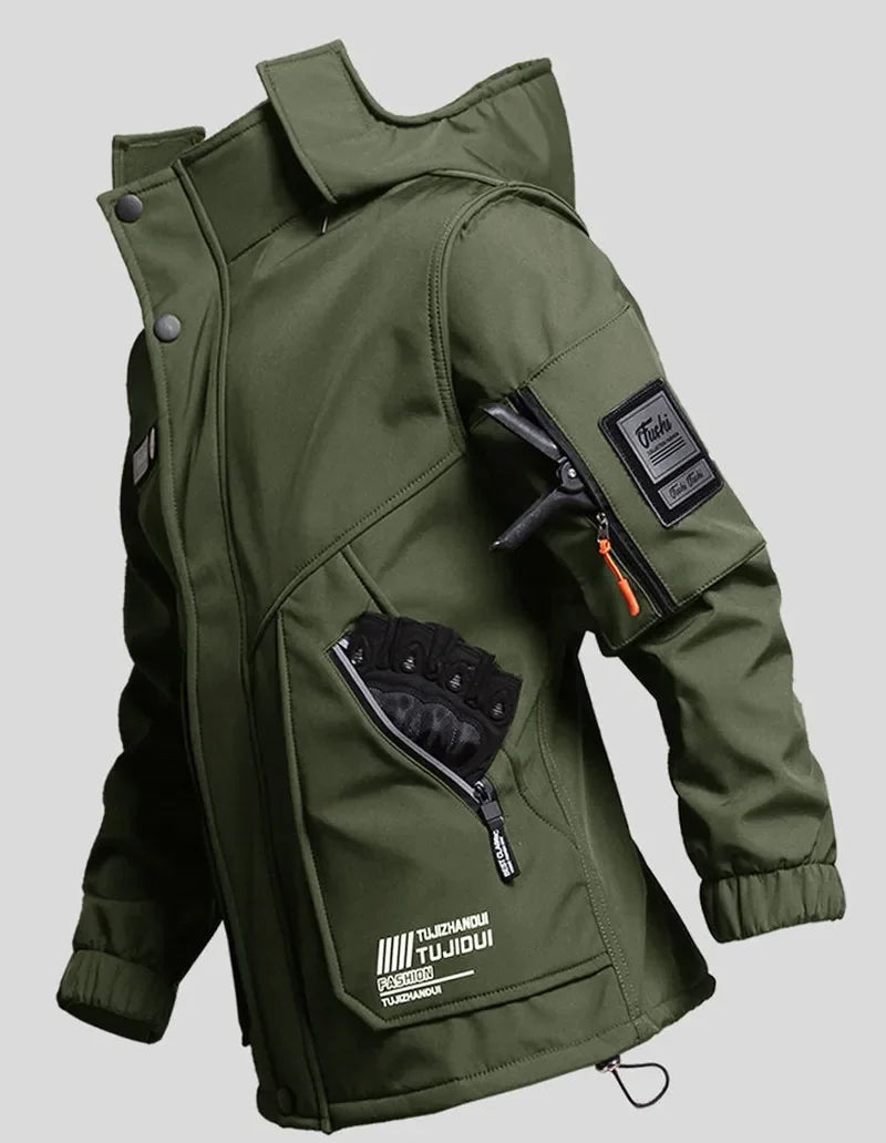 Hot Winter Velvet Thickened Jacket Suit for Men and Women Windproof and Water-proof Outdoor Cold-proof and Warm Work Clothes