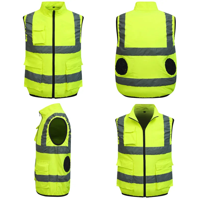 Summer Worker Cooling Vest Men Fan Vest Air Conditioning Clothes Luminous Fan Work Clothes Usb Fan Jacket Body Cooling Clothes
