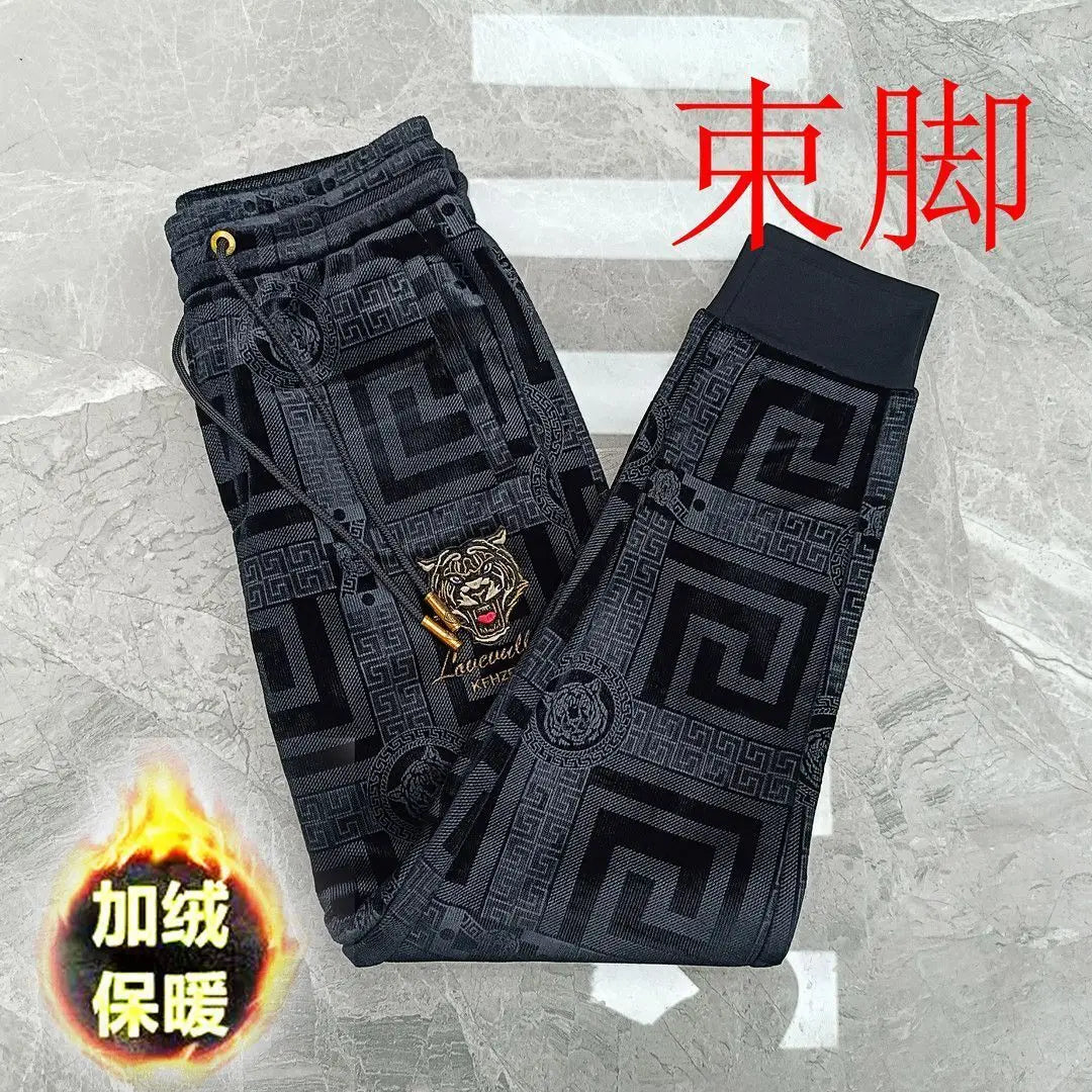 New Harem Pants with Tiger Embroidery for Men Autumn and Winter Sweatpants Men Clothing baggy Joggers Streetwear Track Pants