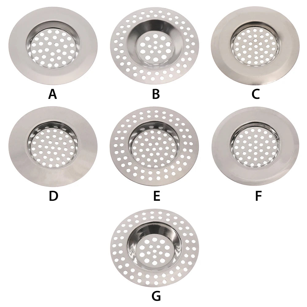 Kitchen Drain Plug Stainless Steel Sink Strainer Mesh Trap Drain Filter Hair Clean Up Waste Catcher Bathtub Accessories
