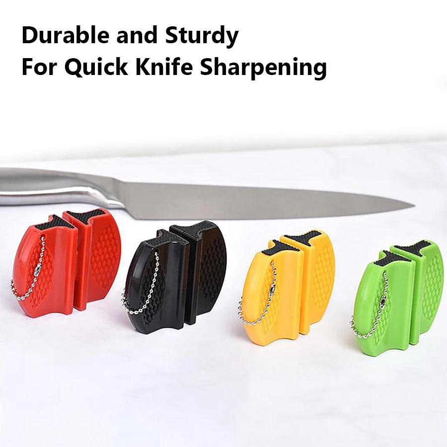 Mini Dual-sided Knife Sharpener, Portable Outdoor and Kitchen Tool for Quick Knife Sharpening