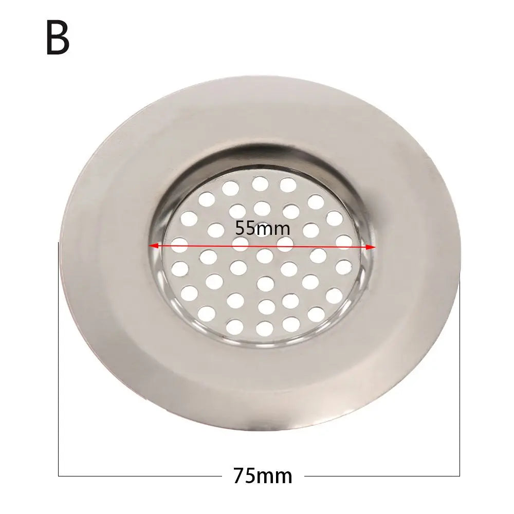 Kitchen Drain Plug Stainless Steel Sink Strainer Mesh Trap Drain Filter Hair Clean Up Waste Catcher Bathtub Accessories