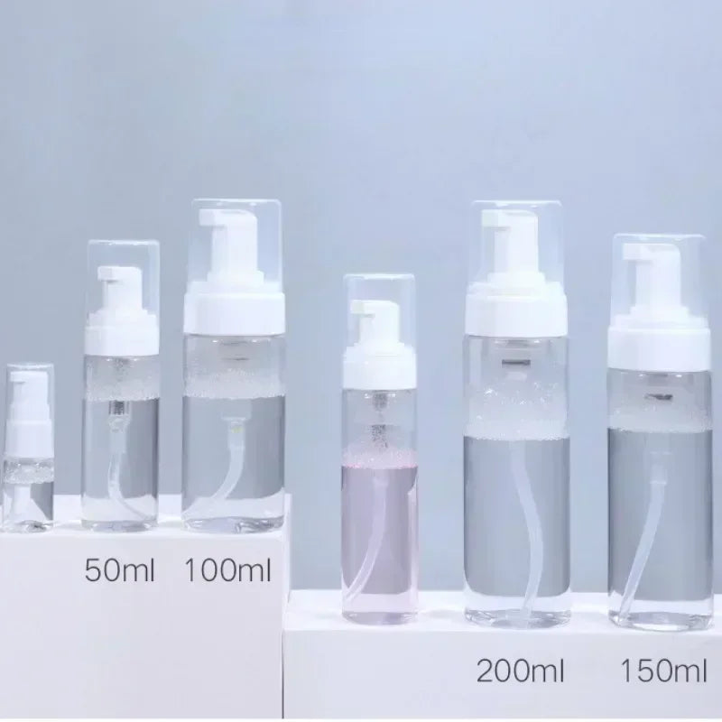 50-200ml Portable  Foaming Soap Dispensers Bottle Empty Plastic Mousse Facial Cleanser Pump Bottle Refillable Lotion Shampoo