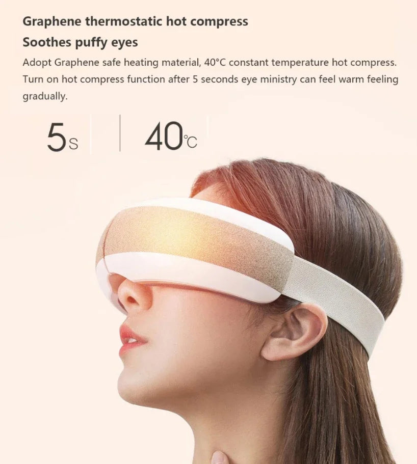 Xiaomi Mijia New Smart Eye Massager  Music 40 Degree  Hot Compress 4 Modes Press Foldable Eye Relax Massager Eye Mask