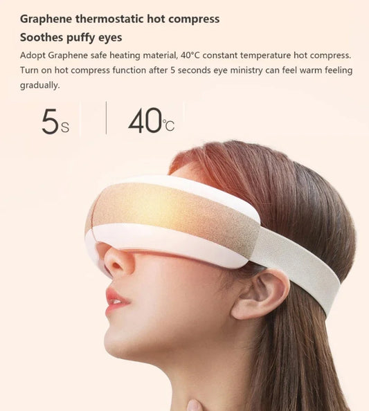 Xiaomi Mijia New Smart Eye Massager  Music 40 Degree  Hot Compress 4 Modes Press Foldable Eye Relax Massager Eye Mask