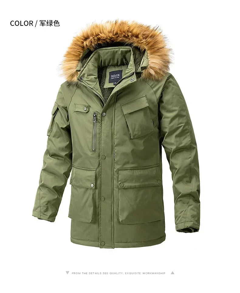 Windbreaker Parkas Coat Coldproof Cotton-padded Male Outerwear Winter Jacket Men Thicken Fleece Jackets Man Streetwear parkas