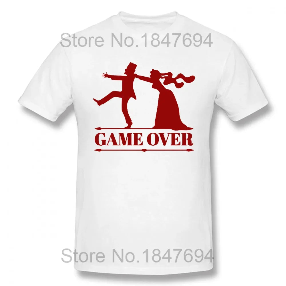 Game Over Bride Groom Bachelor Party T Shirt Funny Tshirt Mens Clothing Short Sleeve Camisetas T-shirt