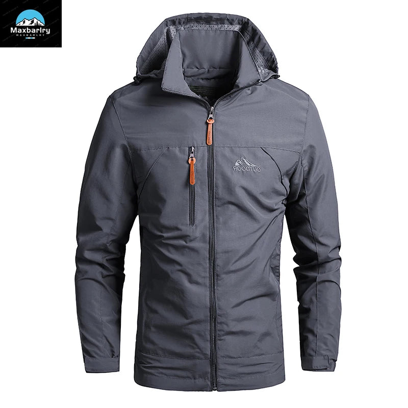 Men's Windbreaker Casual Men's Hooded Jacket Outdoor mountain Waterproof MA-1 Pilot Coat Men's Mountaineering Hunting Suit