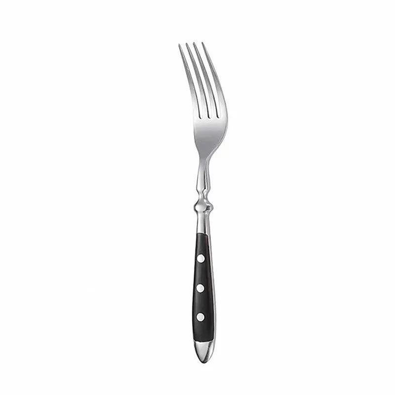 Western Stainless Steel Cutlery Set Creative Retro Steak Knife Dining Fork Spoon Dinnerware Set Rivets Handle Kitchen Tableware