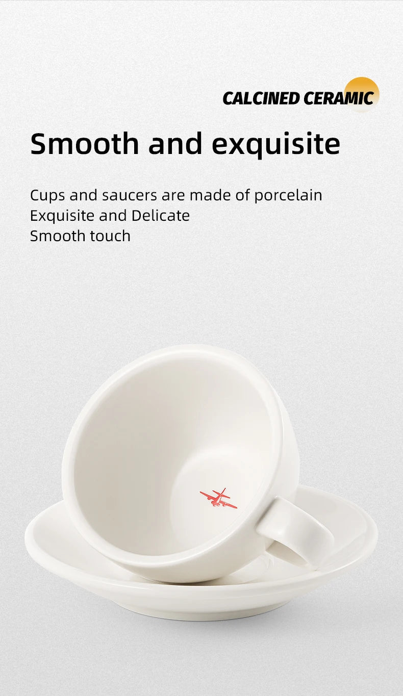 MHW-3BOMBER 280ML Esspresso Cup Saucer & Spoon Ceramic Tea Mugs Set Home Kitchen Accessories Chritmas Gifts for Coffee Lovers