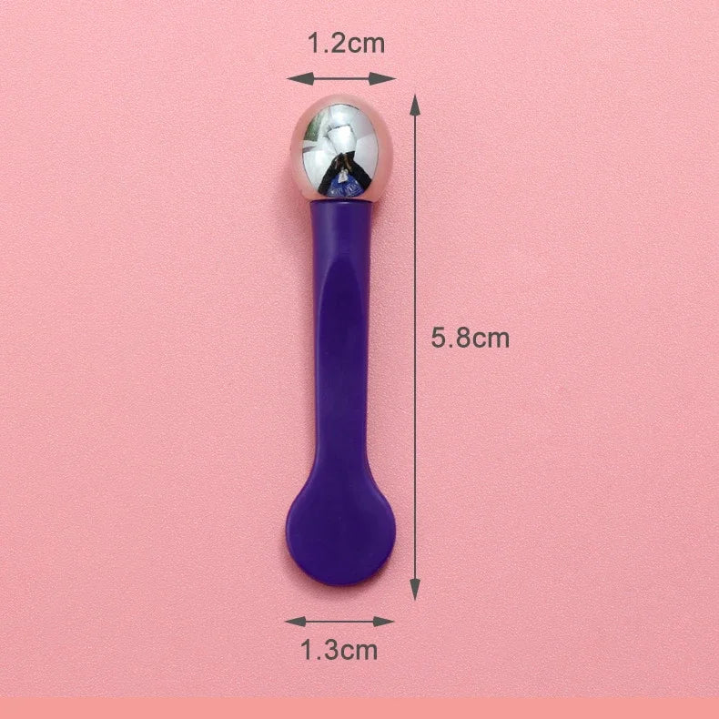 Face Lift Eye Massager Natural Jade Stone Steel Ball Beauty Tools Eye Cream Divided Scoop Massage Roller Silicone Makeup Stick