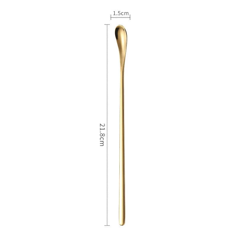 304 Stainless Steel Long Handle Stirring Spoon Coffee Tea Ice Spoon Bar Tableware Fashion Kitchen Tool Seasoning Mixing Dessert