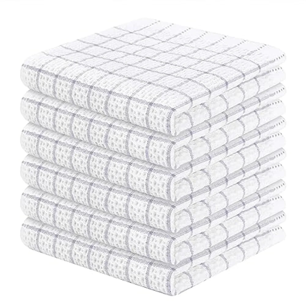 Homaxy 100% Cotton Kitchen Towel Soft Dishcloth Super Absorbent Kitchen Cloths Home Cleaning Scouring Towel Washing Dishes Cloth