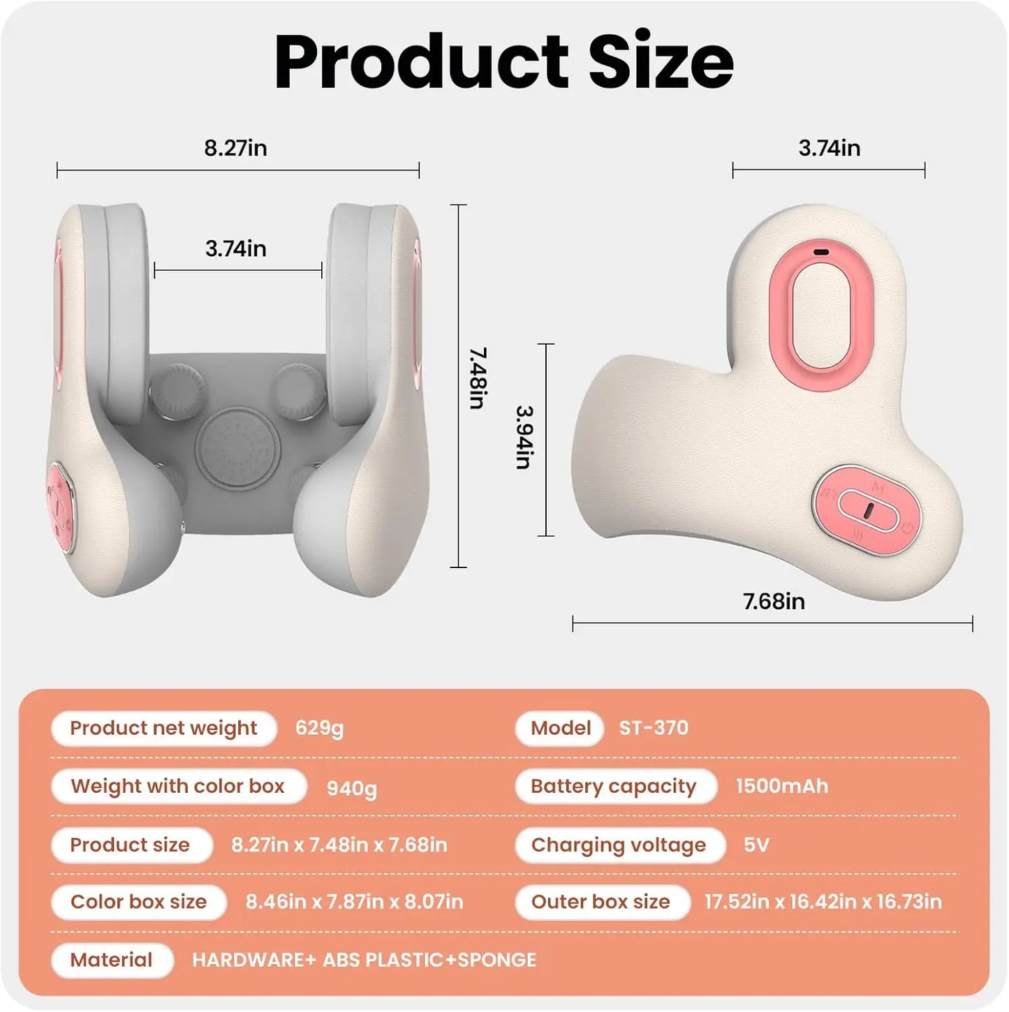 Wireless Neck Massager Red Light Hot Compress Massager Sleep Noise Reduction U-shaped Neck Pillow Masajeador Bluetooth Music