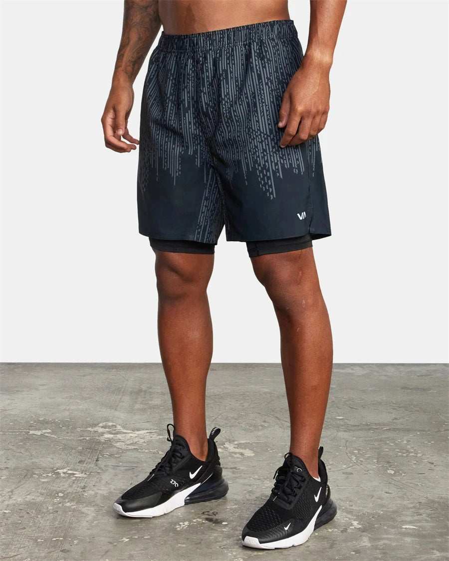 Fitness Shorts Men's Training Sports Jogging Fitness Woven Quick Dry New 2-in-1 Double-layer Sports Fitness Running Shorts