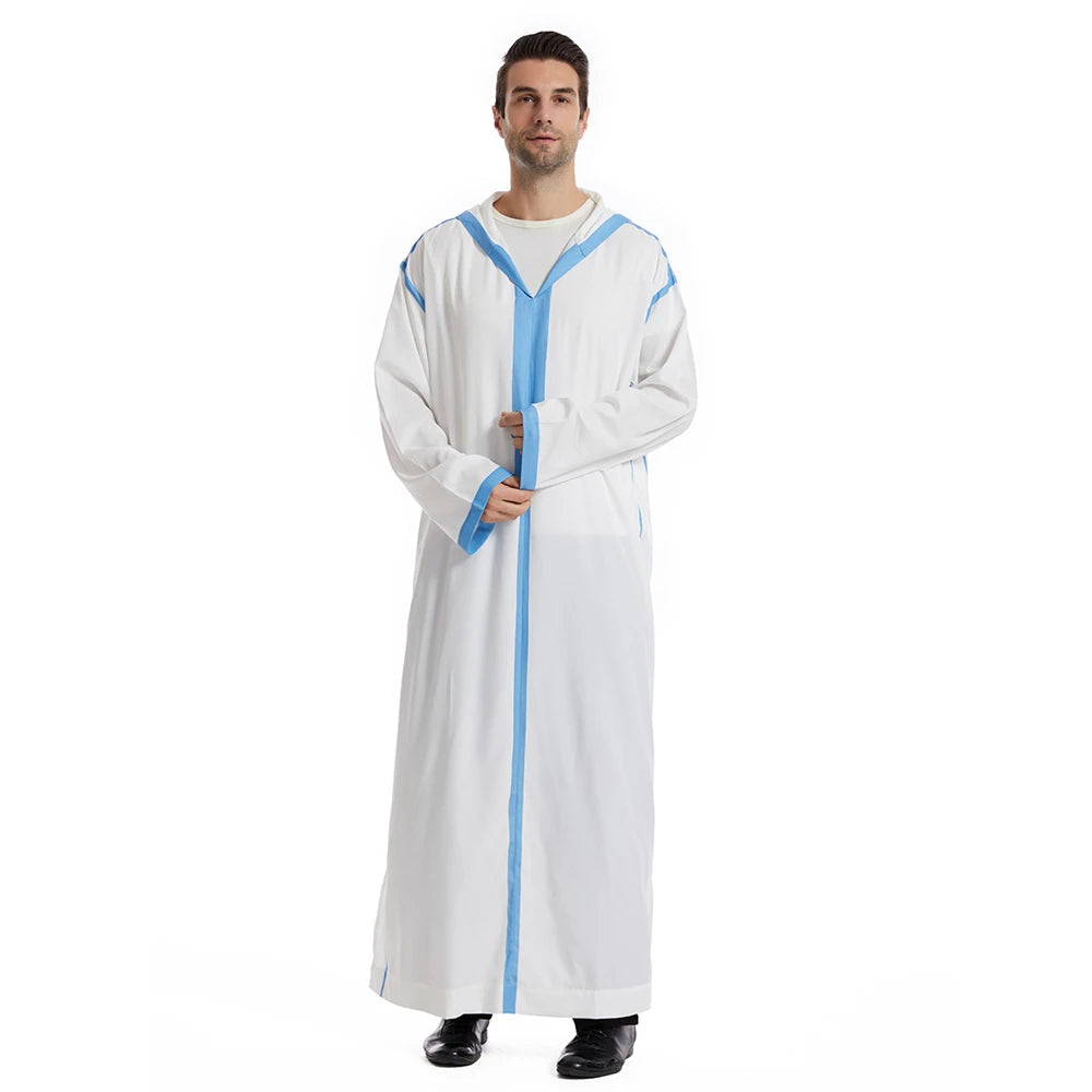New Islamic Muslim Men Clothing Loose Jubba Thobe Abaya Front Zipper Musulmane Homme Caftan Maxi Robes Pakistan Arabia Dress