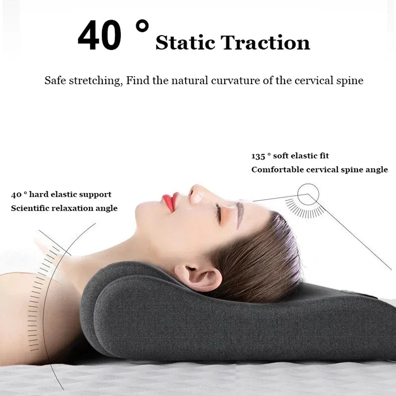 Electric Neck Massage Pillow Heating Shiatsu Vibration Neck Massager Back Cervical Traction Shiatsu Memory Foam Spine Support