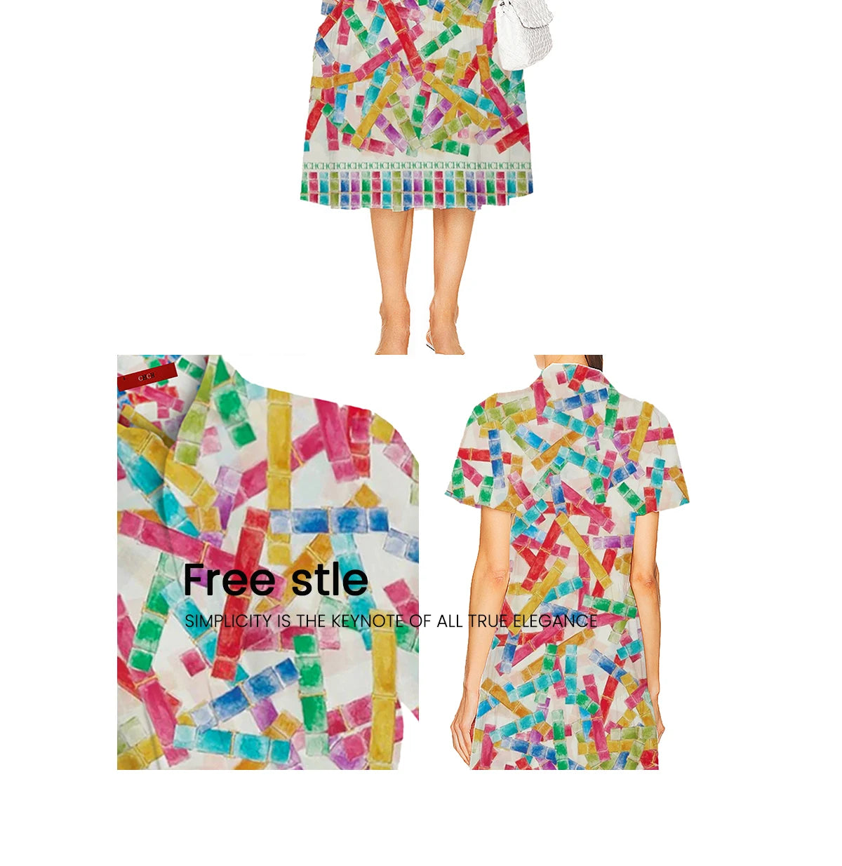 CHCH Summer Chic Printed Long Dress Women Fashion Lapel Half Sleeve Single Breasted Shirt Dresses 2024 Female Commuting Outfits