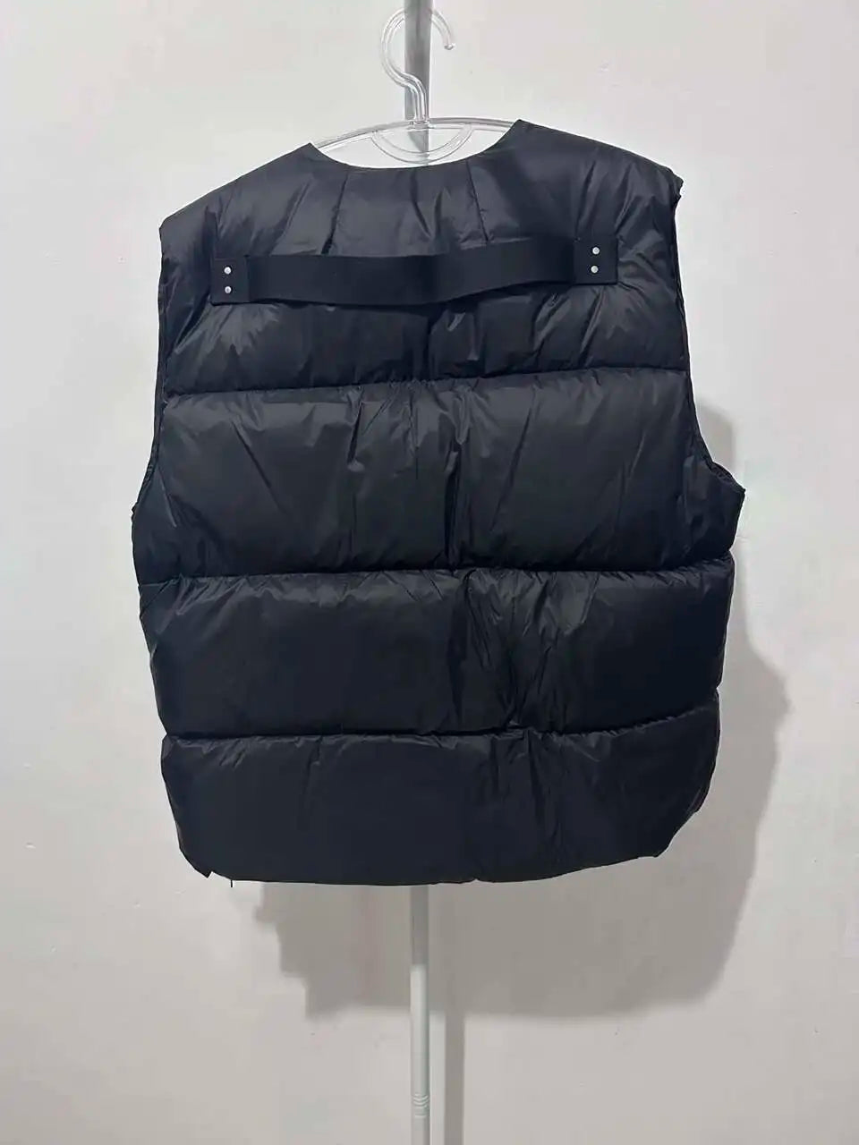 HKSH Autumn Winter Men's Tide Dark V-neck Cotton Jacket Women Splice Fur Patchwork Sleeveless Vest Zipper Chic Down Coats HK2466