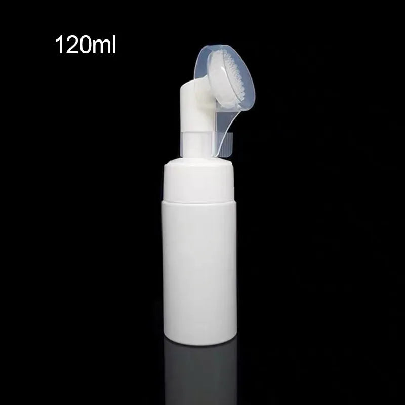 Soap Foaming Bottle Facial Cleanser Foam Maker Bottle with Silicone Clean Brush Portable Facewashing Mousse Foam Bottles