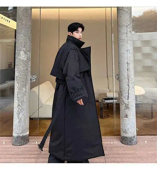 LUZHEN Winter Stylish Double Breasted Long Padded Coat Men's Original Design Thickened Knee-length Trench Trendy 2023 New Cac4db