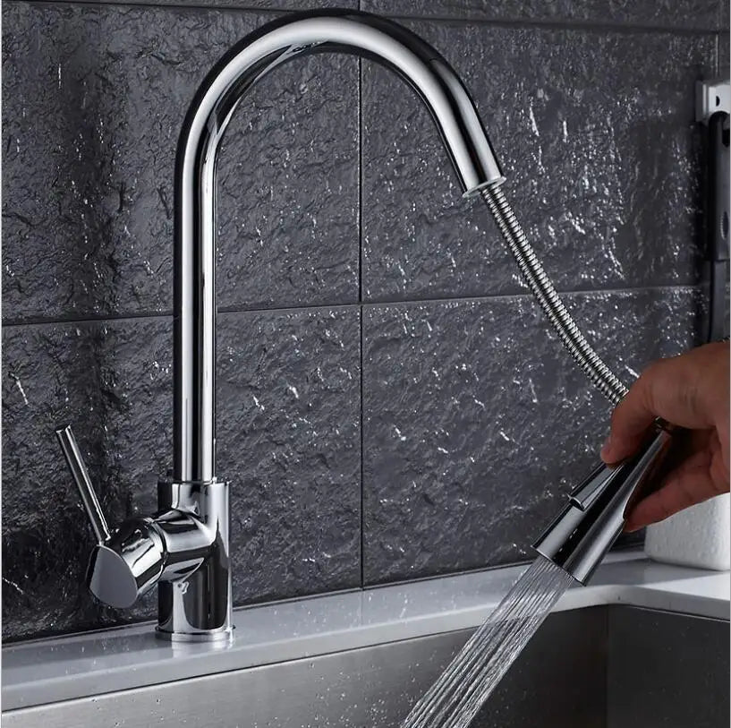 Pull Out Kitchen Faucets Silver Single Handl Gold Kitchen Faucet Sink Tap Single Hole Rotating Water Mixer Tap Mixer Tap
