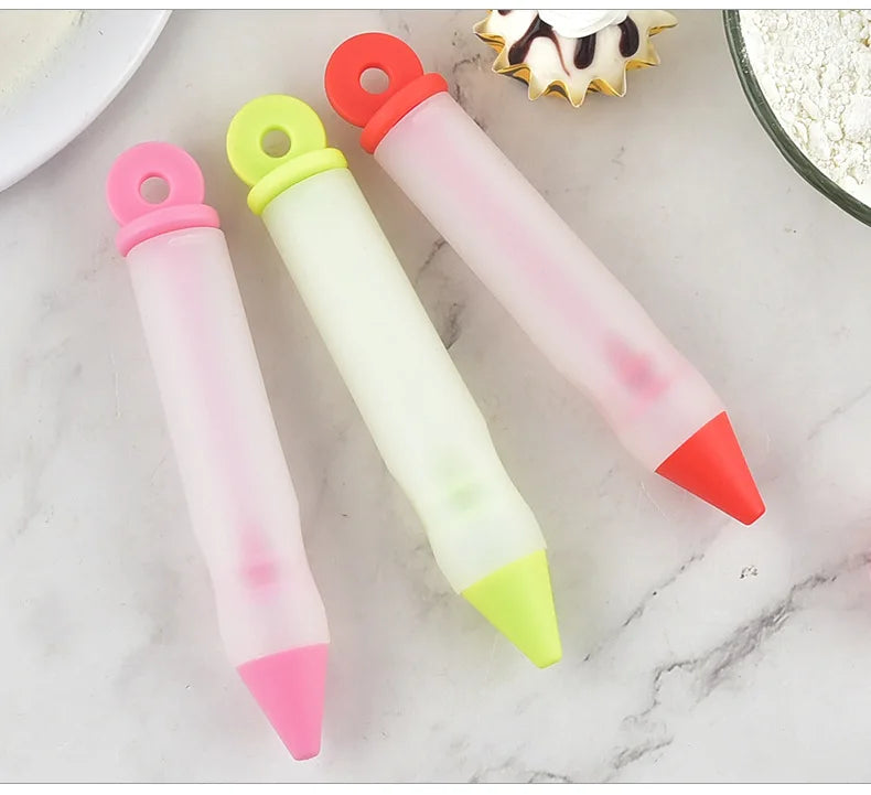 Silicone Food Writing Pen Chocolate Decorating Tools Cake Mold Cream Cup Cookie Icing Piping Pastry Nozzles Kitchen Accessories