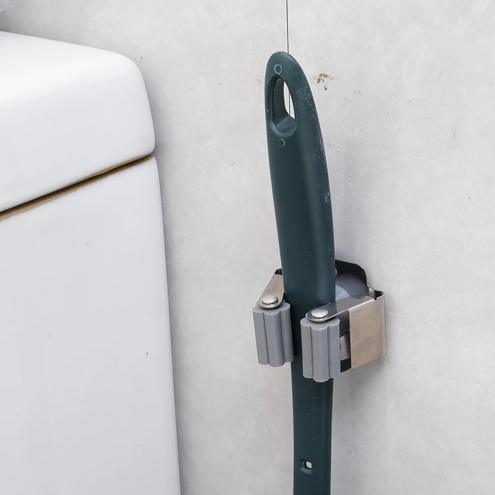 Multi-Purpose Mop Storage Hooks Wall Mounted Punching Type Mop Broom Organizer Holder Rack With Screws Kitchen Bathroom Supplies