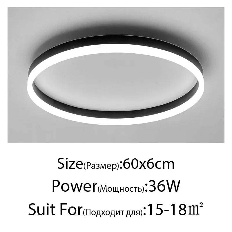 Modern Round Square LED Chandelier Simple Dimming Ceiling Lamps for Living Dining Room Kitchen Bedroom Indoor Lighting Fixture