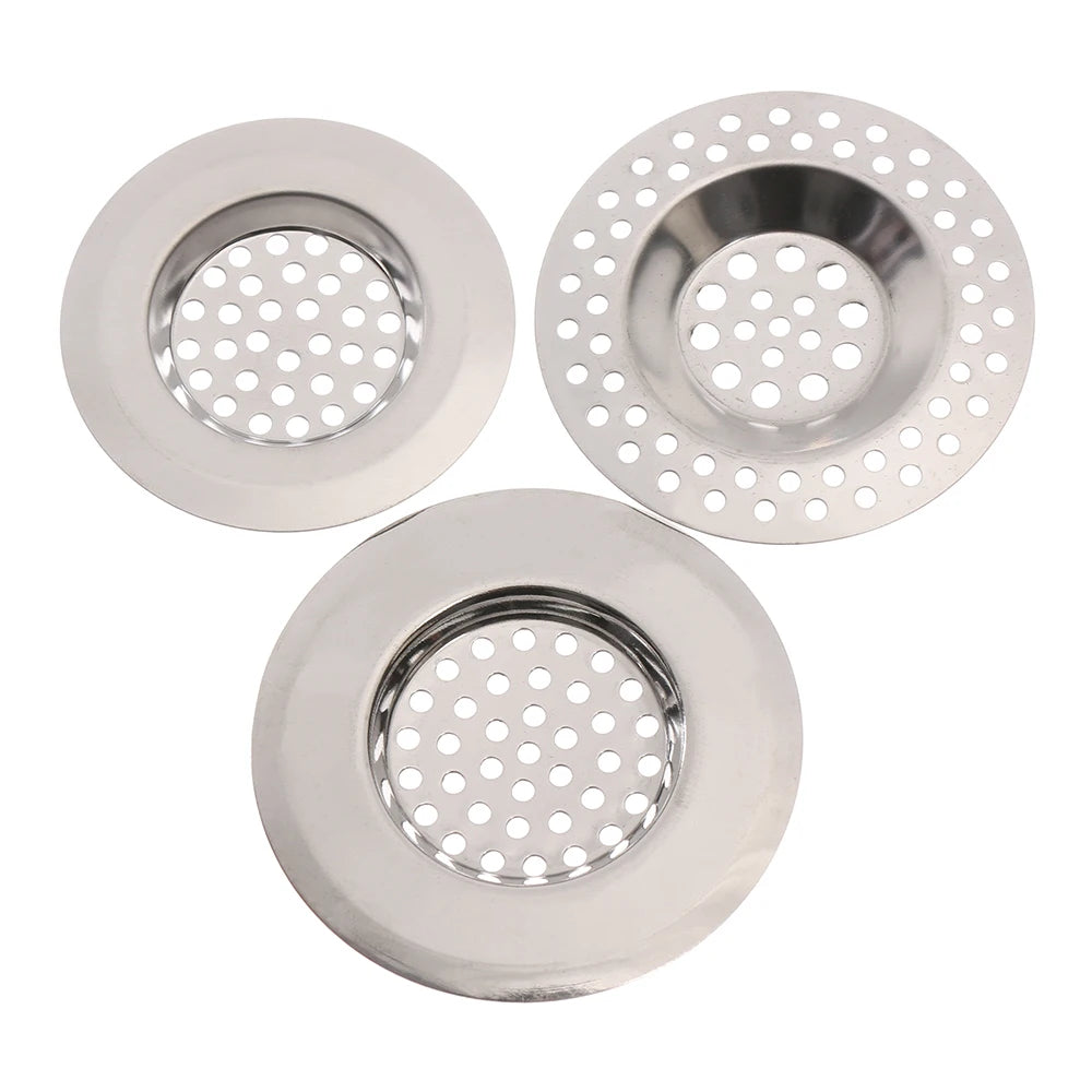 Kitchen Drain Plug Stainless Steel Sink Strainer Mesh Trap Drain Filter Hair Clean Up Waste Catcher Bathtub Accessories