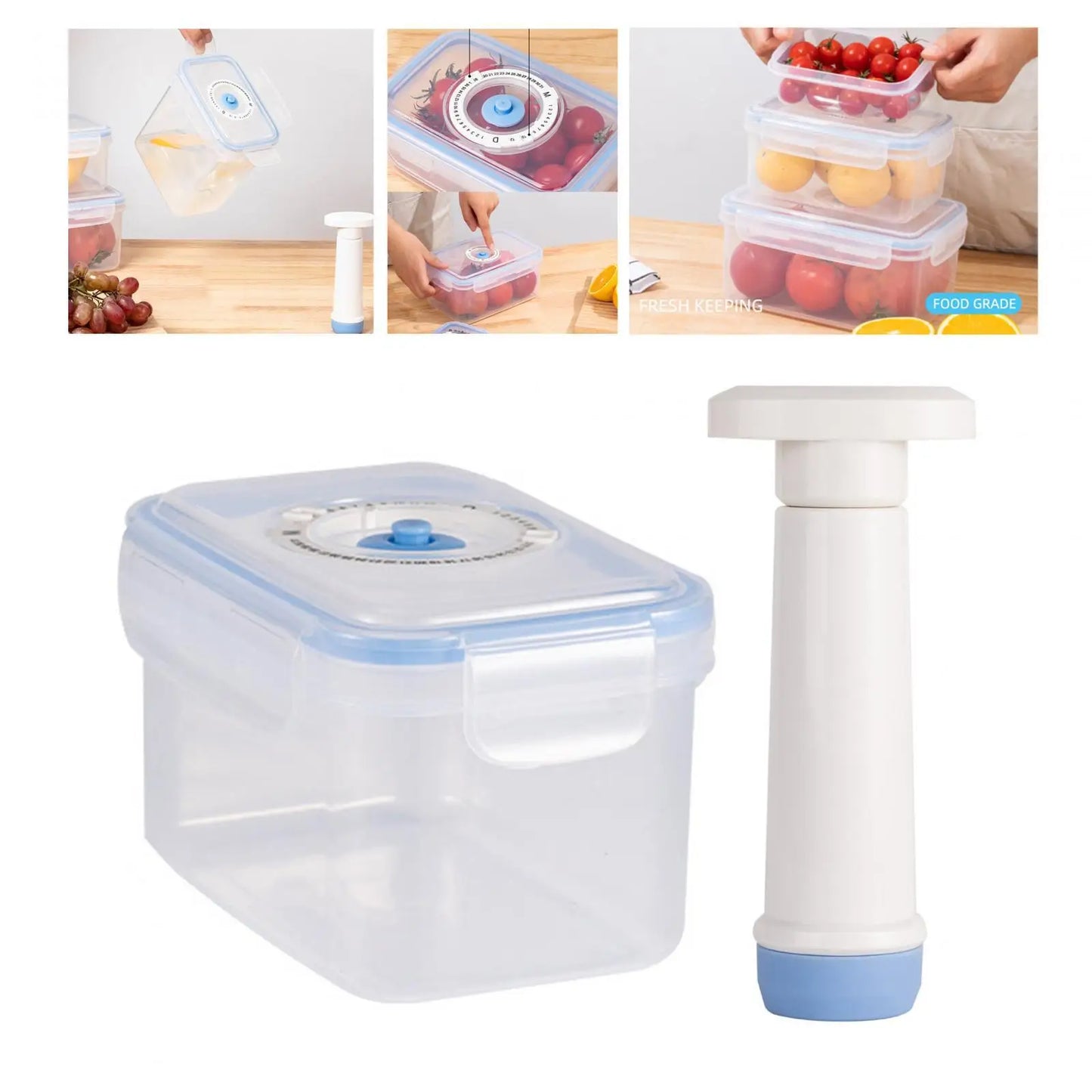 Vacuum Container Frige Multipurpose Airtight Oven Leakproof Vacuum Seal Container for Kitchen Fruits Vegetables Dry Foods Rice