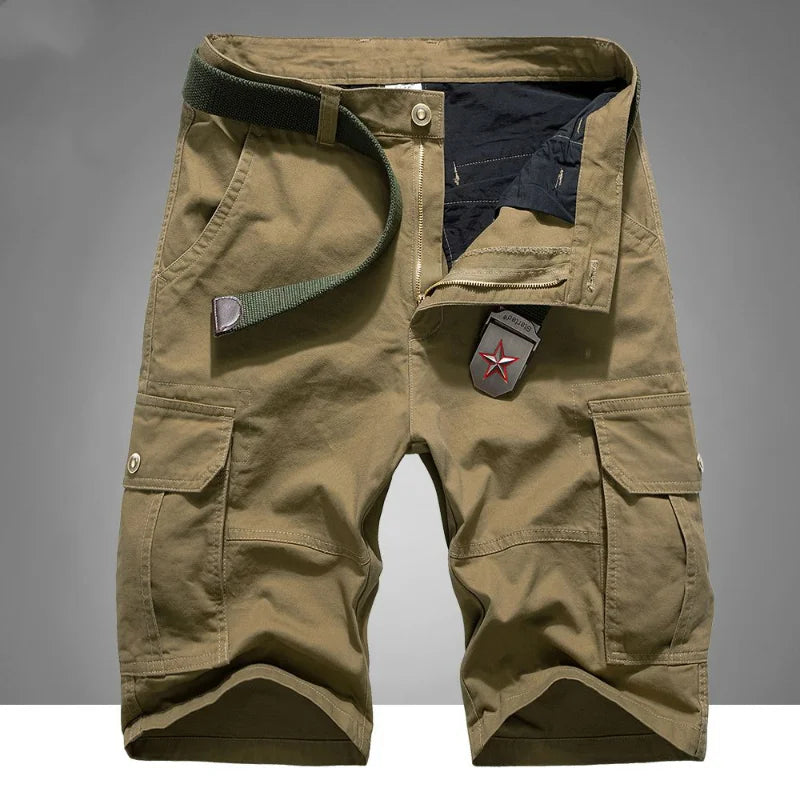 Military Men Camouflage Tactical Cargo Shorts Summer New Y2k Multiple Pockets Loose Big Size Outdoor Sports Knee Lenght Pants