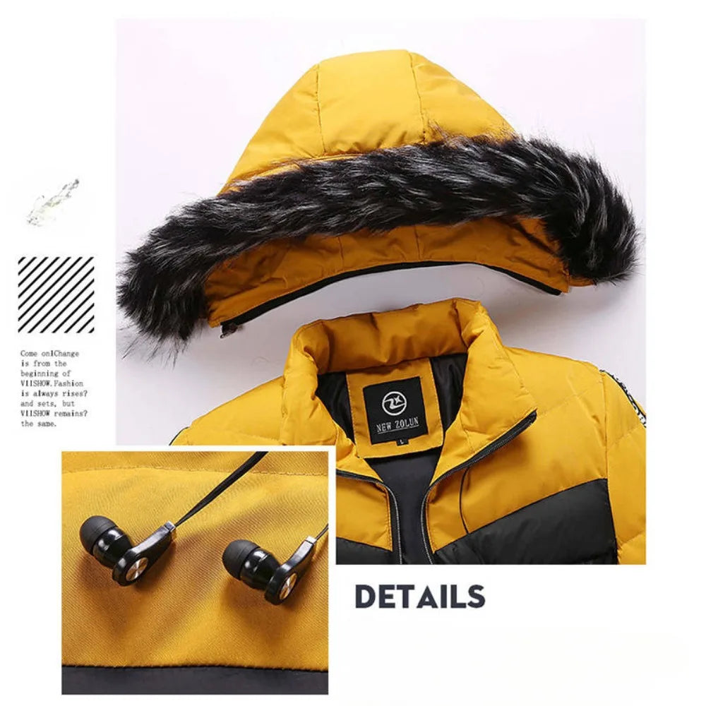 Fashion Men's Casual Windbreaker Hooded Jacket Man Soft Shell Winter Coat Clothing Warm Ultra Light Jackets