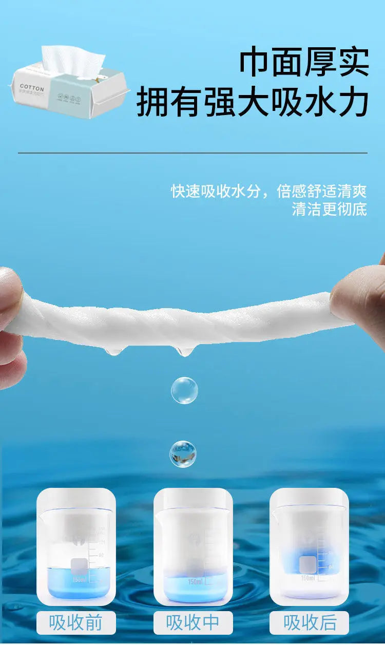 Natural Disposable Face Towel Travel Facial Cleansing Wet And Dry Makeup Remover Pearl Cotton Soft Makeup Nonwoven Towel