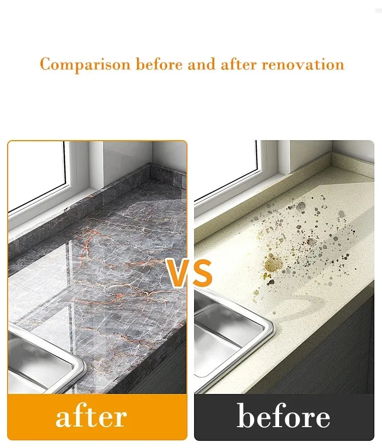 40cm Marble Kitchen Oil-Proof Film Stove Waterproof Moisture-Proof Self-Adhesive Wallpaper Countertop  Renovation Tile Stickers