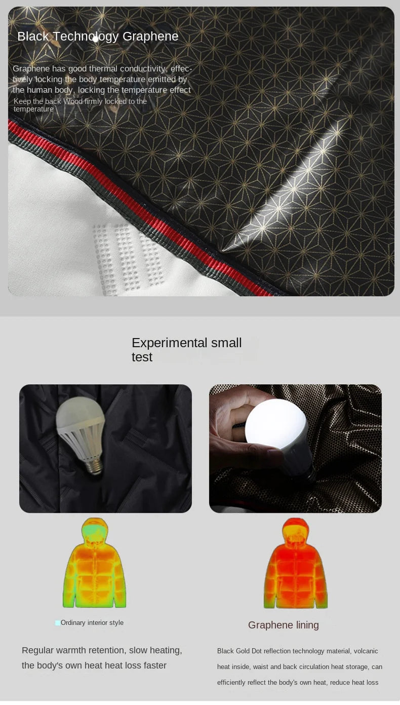 2024 New Winter Jacket Men Women Outdoor Ski Waterproof Graphene Warm Hooded Parka Male Street Casual Multi Pocket Padded Jacket