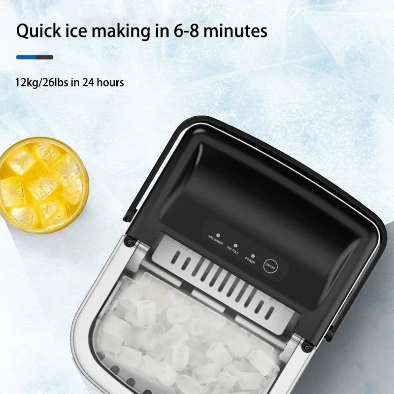 Electric Ice maker for Bar Home Kitchen Office bullet cylindrical Cube Maker via Scoop Automatic mini ice making Machine