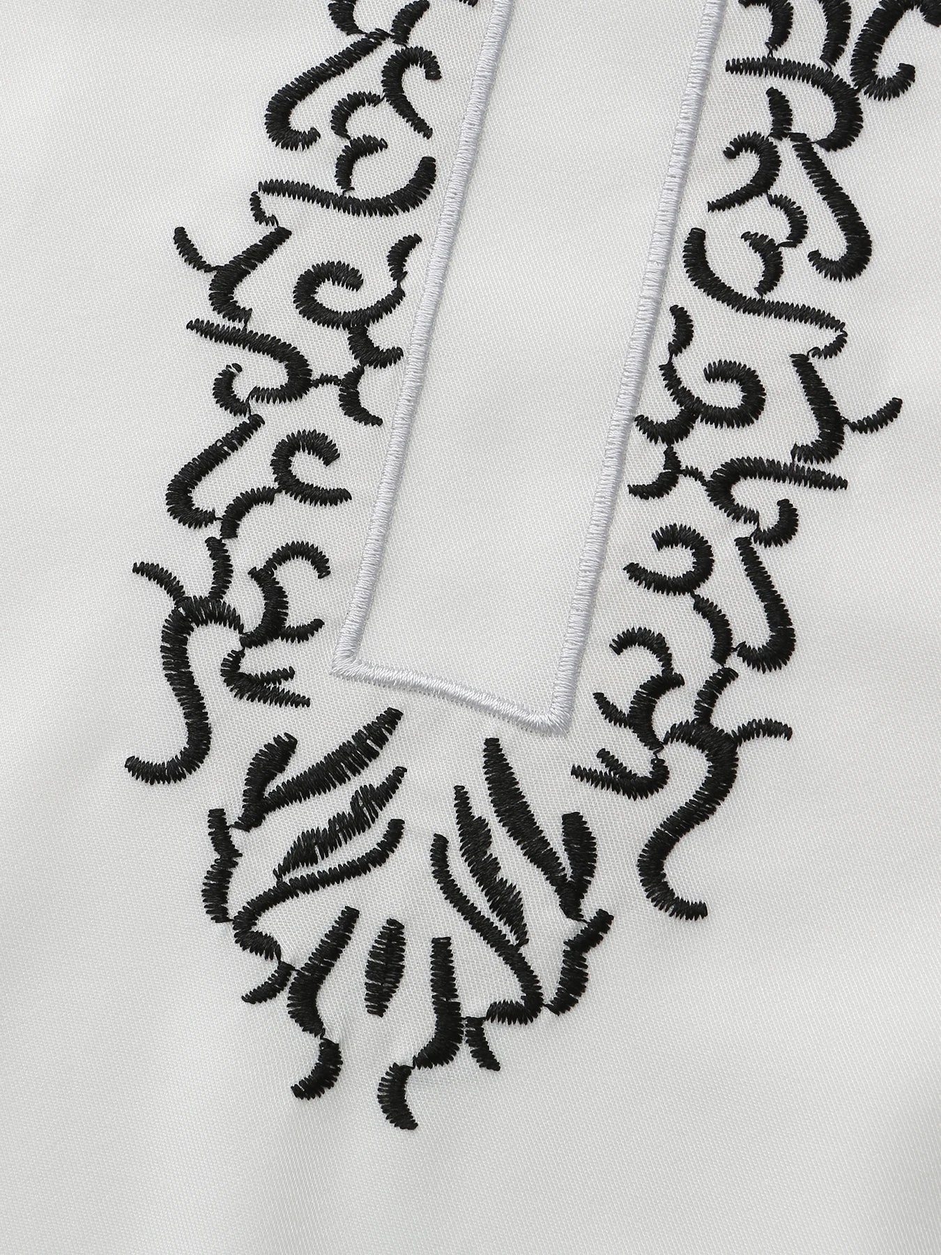 2025 New Men's Luxury White Muslim Moroccan Style Abaya Classic Embroidered Long Sleeve Formal Wear Islamic Arabic Thobe