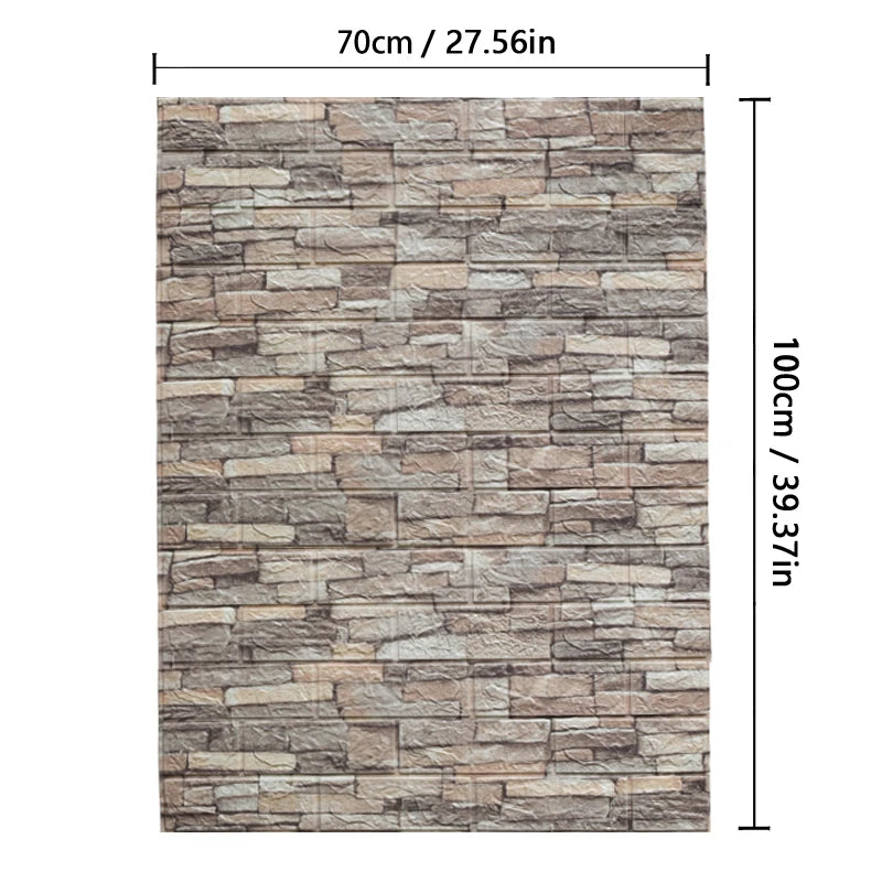 Wallpaper Home brick Foam Panels 3D Wall Stickers Self-adhesive DIY Embossed Stone Wallpaper Home Decor Living Room Kitchen