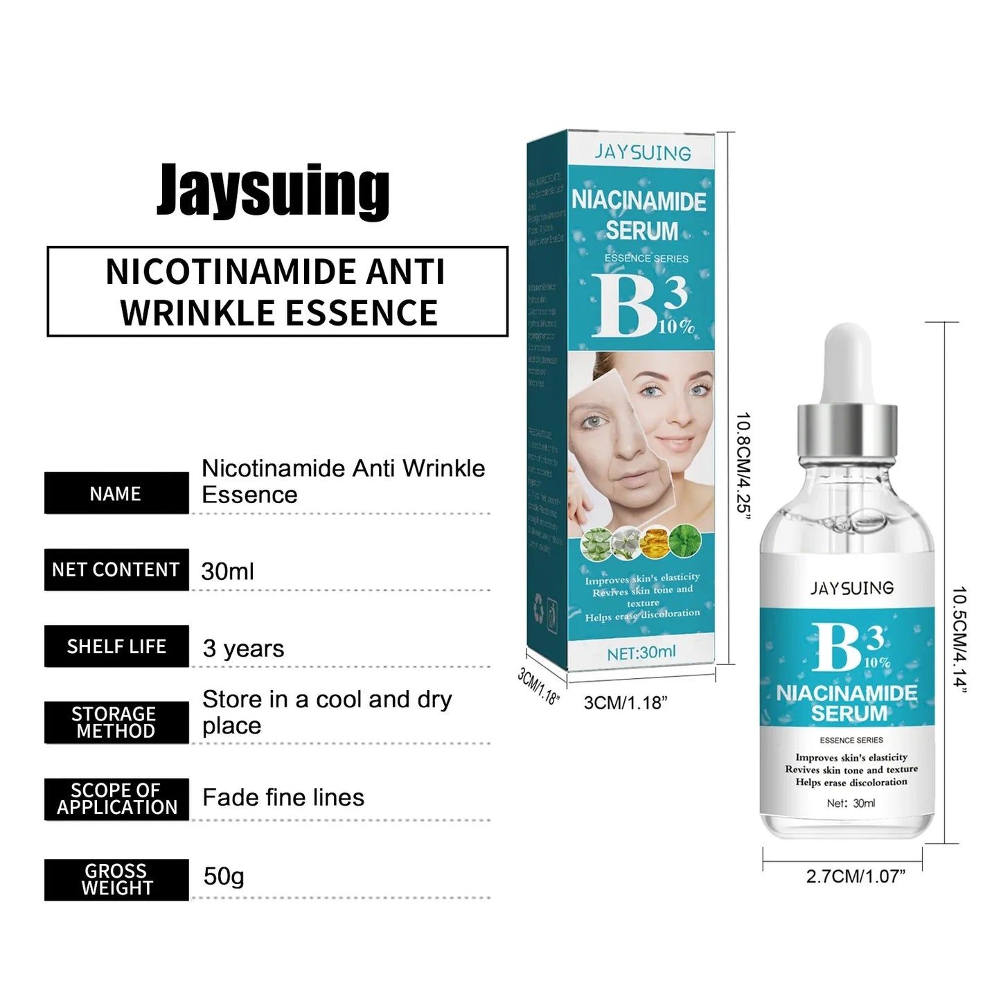 Nicotinamide Smooth Facial Skin Care Younger Serum Smooth Wrinkle Serum Collagen Lifting Firming Fine Lines Repair Face Essence